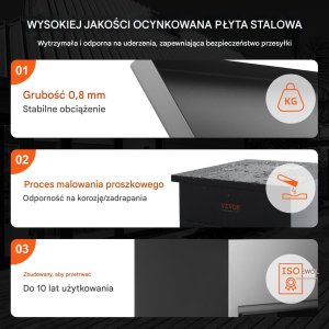 Goodhome Skrzynka na paczki stalowa z zamkiem 44x35x58.3cm wodoodporna na zewnątrz 5