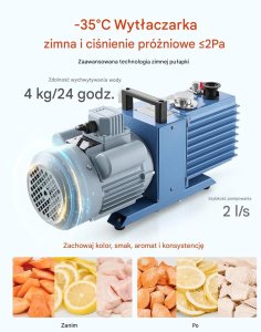 Yoer Liofilizator spożywczy 4-poziomowy z pompą biały  do owoców i mięsa 4