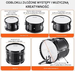 AIG Perkusja dla dzieci 5-częściowa z taboretem zestaw dla początkujących 3