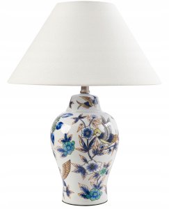 Lampa stołowa DKD Home Decor Lampa stołowa MORACA Porcelana Biały/ niebieski 2