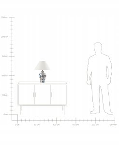 Lampa stołowa DKD Home Decor Lampa stołowa MORACA Porcelana Biały/ niebieski 5