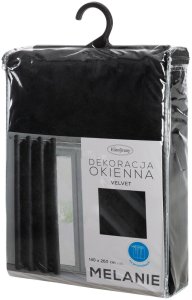 Vipro Group Zasłona gotowa MELANIE 140x260 czarna matowa welwet przelotki 2