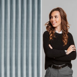 Vipro Group Zasłona gotowa MELANIE 80x270 szara welwet matowa FLEX 12