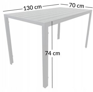 Bauerkraft Stół ogrodowy 130x70 ALLEN-ST polywood czarny balkon taras 2