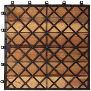 vidaXL vidaXL Płytka Tarasowa 10 pcs Brązowy 30 x 30 cm Drewno Akacjowe 2