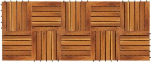 vidaXL vidaXL Płytka Tarasowa 10 pcs Brązowy 30 x 30 cm Drewno Akacjowe 3