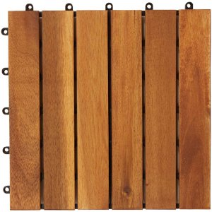 vidaXL vidaXL Płytka Tarasowa 10 pcs Brązowy 30 x 30 cm Drewno Akacjowe 4