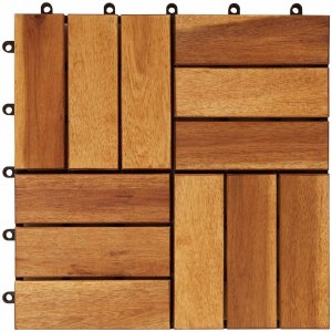 vidaXL vidaXL Płytka Tarasowa 10 pcs Brązowy 30 x 30 cm Drewno Akacjowe 4