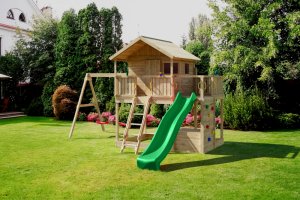 Plum Plac zabaw ogrodowy DUMO Wesoła Strefa z huśtawkami i zjeżdżalnią wodną 6