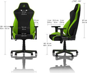 Fotel Nitro Concepts S300 czarno-zielony (NC-S300-BG) 16