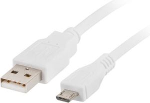 Kabel USB Lanberg USB-A - microUSB 1 m Biały (CA-USBM-10CC-0010-W) 2