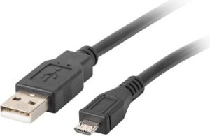 Kabel USB Lanberg USB-A - microUSB 1 m Czarny (CA-USBM-10CC-0010-BK) 2