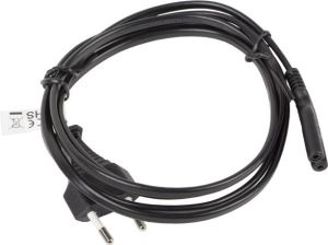 Kabel zasilający Lanberg radiowy CEE 7/16 - IEC 320 C7, 1.8m, czarny (CA-C7CA-11CC-0018-BK) 3