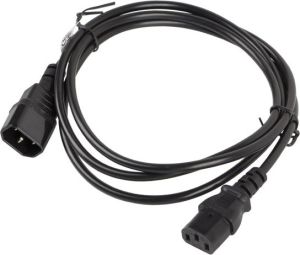 Kabel zasilający Lanberg IEC 320 C13 - C14, 1.8m, czarny (CA-C13E-10CC-0018-BK) 2