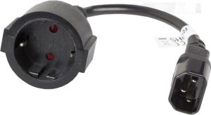 Kabel zasilający Lanberg IEC 320 C14 - Schuko, 20cm, czarny (CA-C14E-10CC-0018-BK) 3