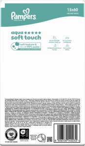 Pampers Chusteczki nawilżane Aqua Soft Touch 15x60 szt. Plastic Free 4