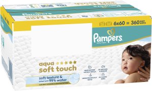 Pampers Chusteczki nawilżane Aqua Soft Touch 6x60 szt. [Plastic Free] 2