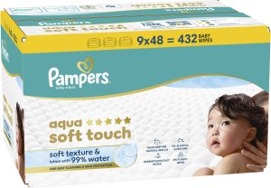 Pampers Chusteczki nawilżane Aqua Soft Touch 9x48 szt. Plastic Free 2