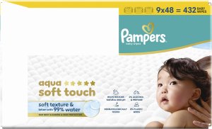 Pampers Chusteczki nawilżane Aqua Soft Touch 9x48 szt. Plastic Free 6