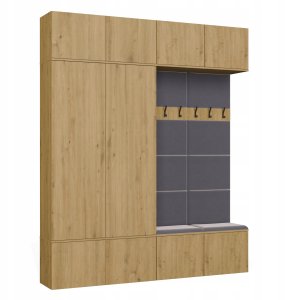 Topeshop Garderoba HAGA IV/2Sz2W DĄB ARTISAN 2x Szafa + 2x Wieszak 2