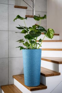 Adoni Doniczka jutowa niebieska z wkładem 32x57 cm - ręcznie robiona (adoni-blu-57) 2