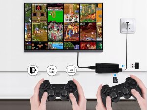 Pako Konsola Do Gier Retro TV Hal Star 2 Pady Bezprzewodowe HDMI 64GB 20000 Gier 13