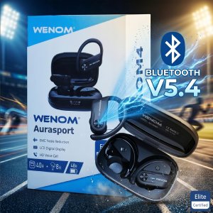 Słuchawki Wenom SŁUCHAWKI BEZPRZEWODOWE BLUETOOTH 5.4 PRO SPORTOWE DNR WENOM AURASPORT ANC 12