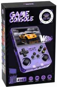 LeanToys Mini R36S Przenośna Retro Do gier 21 000 IPS 3.5 cala Fioletowa 6