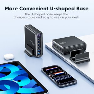 Ładowarka Tech-Protect TECH-PROTECT DC240W-GAN 6-PORT DESKTOP CHARGER PD 240W / QC3.0 BLACK 10