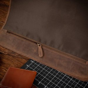 Torba Belveder Brązowa Torba Męska z Klapką Skórzana Studencka na Laptopa 15,6 Bel 7
