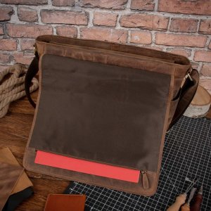 Torba Belveder Brązowa Torba Męska z Klapką Skórzana Studencka na Laptopa 15,6 Bel 8