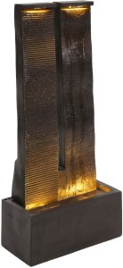 Beliani Fontanna ogrodowa z LED brązowa SUNLINE 5