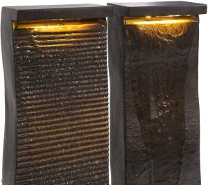 Beliani Fontanna ogrodowa z LED brązowa SUNLINE 8