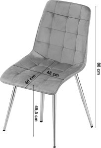 OSKAR Krzesło velvet Split jasnobeżowe złote nogi glamour do salonu x4 8