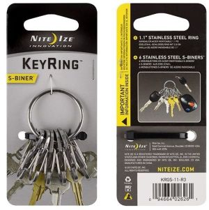 Breloczek Nite-Ize KeyRing+ 6 x micro karabińczyk ze stali nierdzewnej (KRGS-11-R3) 2