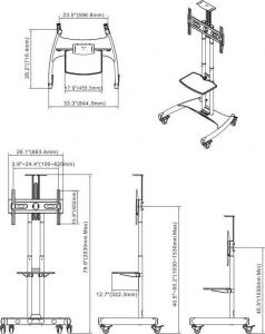 NB Stojak podłogowy AVA1500-60-1P 32'' - 65'' 5