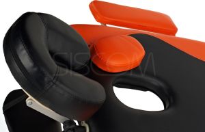 Bodyfit Łóżko do masażu 3 segmentowe aluminiowe czarno-pomarańczowe (1037) 4
