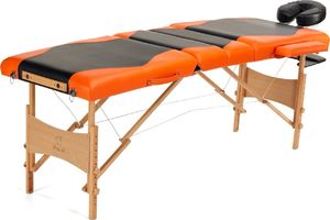 Bodyfit Łóżko do masażu 4 segmentowe dwukolorowe czarno - pomarańczowe (1045) 2