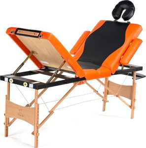 Bodyfit Łóżko do masażu 4 segmentowe dwukolorowe czarno - pomarańczowe (1045) 3