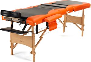 Bodyfit Łóżko do masażu 4 segmentowe dwukolorowe czarno - pomarańczowe (1045) 4