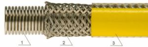 Mora PRZEWÓD GAZOWY oplot PVC F1/2-F1/2 L-1500 z dwiema obrotowymi nakrętkami 2