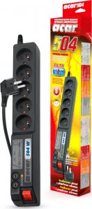 Listwa zasilająca Acar 504W przeciwprzepięciowa 5 gniazd 5 m czarna (W0071) 3