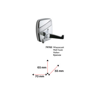 Bisk Uchwyt 2-hakowy Oregon chrom  (79703) 2