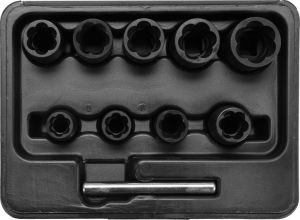 Yato Zestaw wykrętaków do obrobionych śrób 3/8" 10-19mm 10szt. (YT-0603) 2