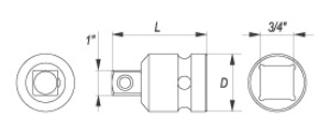 Yato Redukcja udarowa 3/4" na 1" 63mm (YT-1168) 2