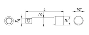 Yato Przedłużka 1/2" 76mm (YT-1246) 2