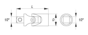 Yato Przegub cardana 1/2" 69mm (YT-1252) 2
