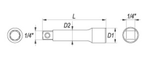 Yato Przedłużka 1/4" 76mm (YT-1430) 2