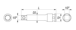 Yato Przedłużka udarowa 1/2" 250mm (YT-1062) 2