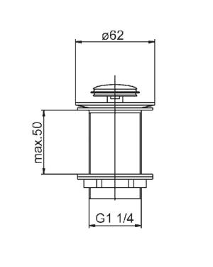 KFA Korek automatyczny klik-klak 5/4" mały chrom (660-354-00) 2